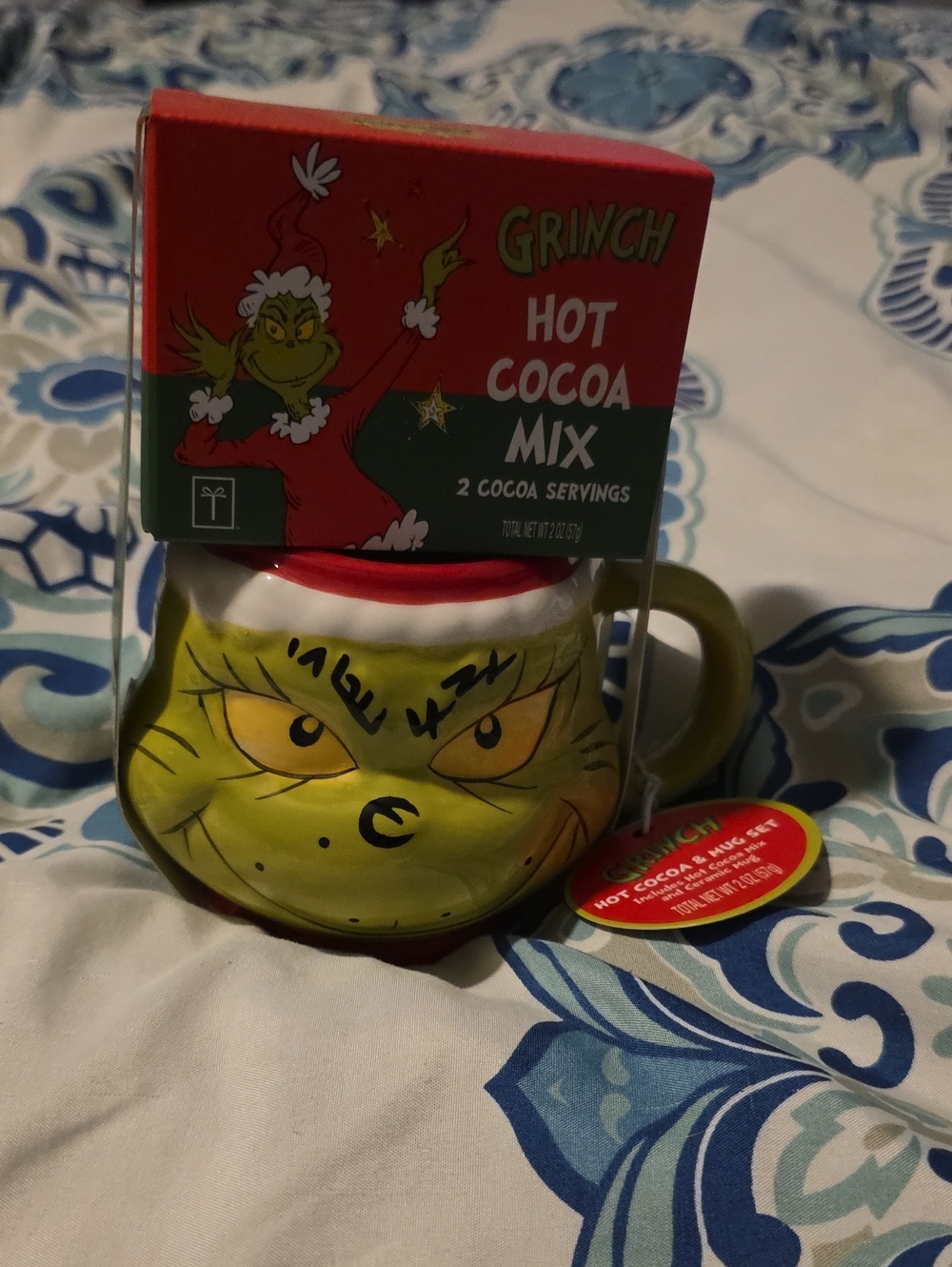 Grinch Hot Cocoa Mug Set - Green & Red
